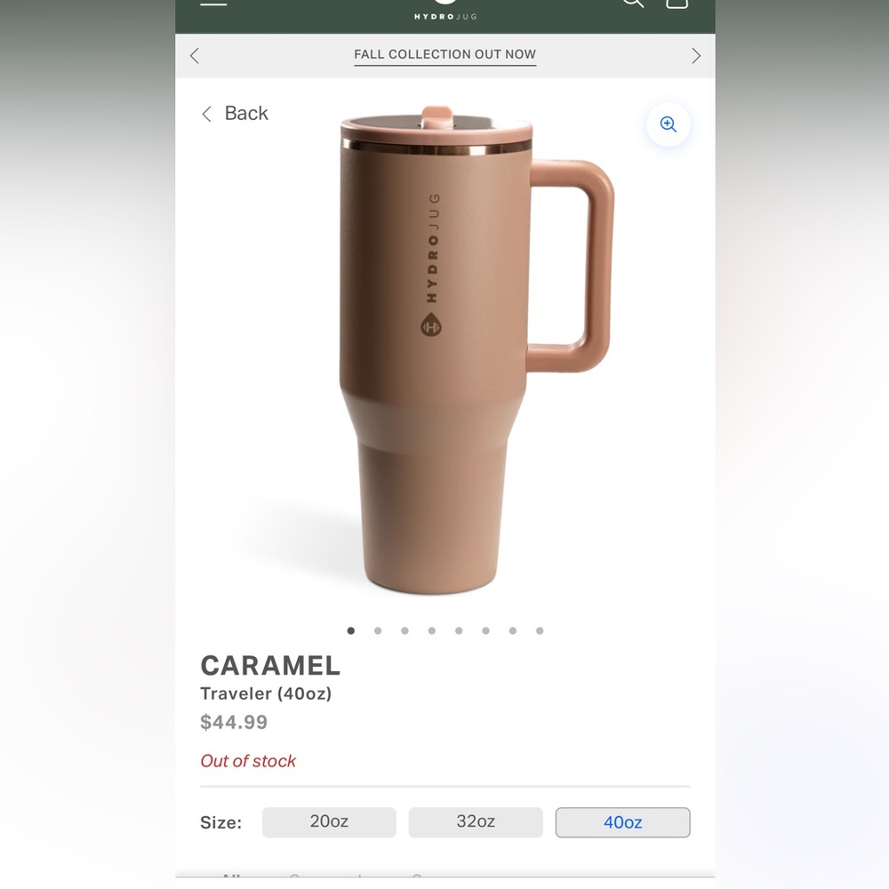 HydroJug Caramel Travel Bottle 40oz